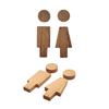 Men and Women Wood Toilet Sign Set for Home Office Restaurant Decors Bathroom Door Signs Restroom Signage Wall Decors