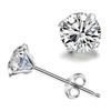 925 Sterling Silver Gift Jewelry AAA Zircon Four-Prong Earrings