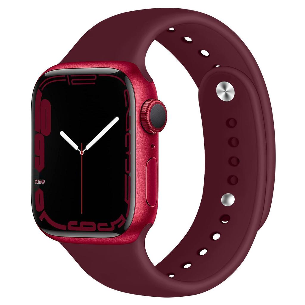 Compatible Silicone Watch Strap for Apple Watch S11 - All Series, Universal Double-Section Snap Button.