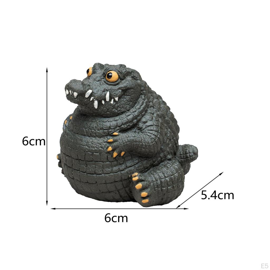 Crocodile Statue Tea Pet Ornament Art Decorative Figurine Animal Sculpture for Ceremony