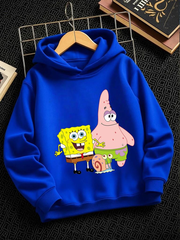 Pearl SpongeBob Hooded Sweatshirt For Kids Summer Cute Crewneck Age 3-14