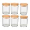 6 Pieces Glass Jar Empty Candle Jars Clear with Wood Lids Gift Thick