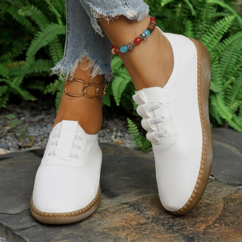 Fashion 2025 Women's Spring Autumn Soft Bottom Casual Shoes Breathable Lightweight Shoes Round Toe Fashionable Flat Single Shoes