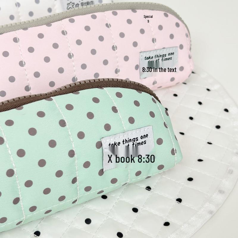 Korean Style Polka Dot Handheld Retro Pencil Case for Primary Students