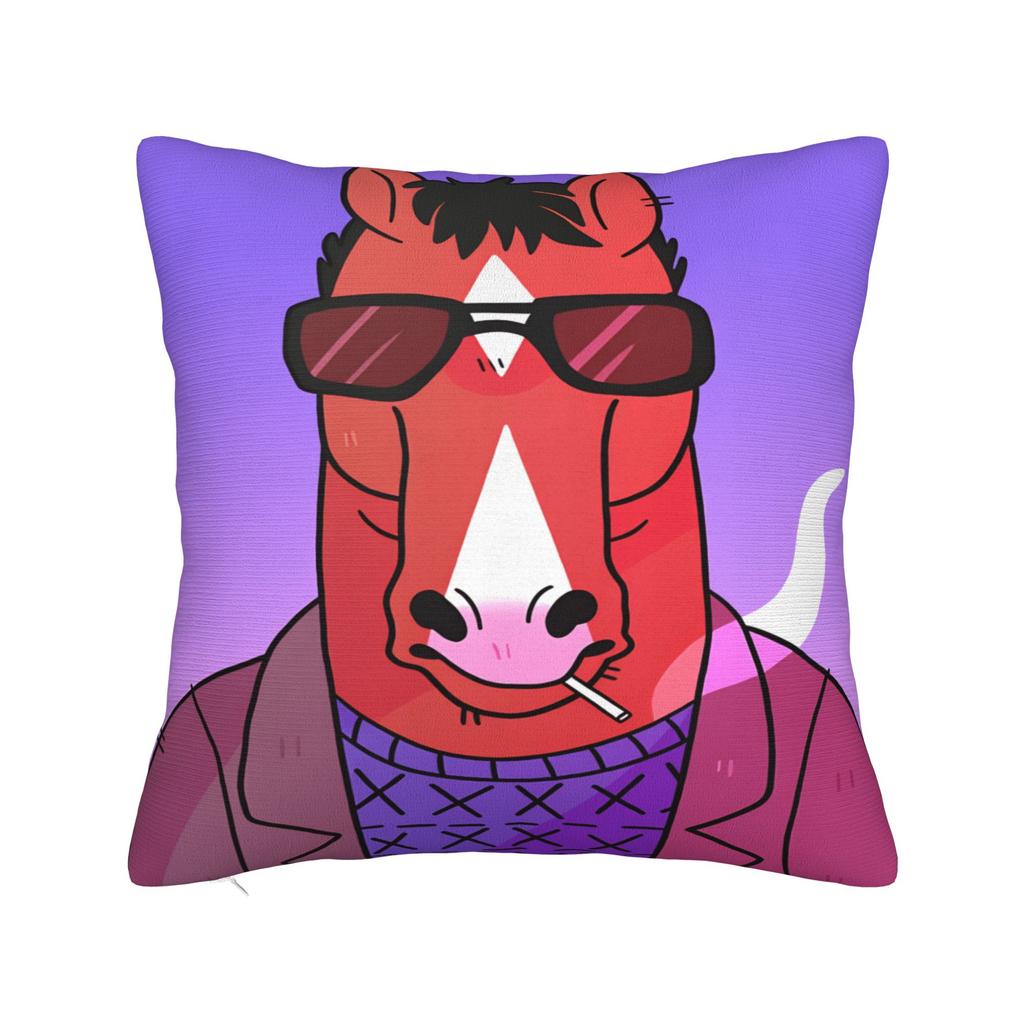 Pillow Case Anime B-BoJack H-Horsemans Soft Pillow Cover For Sofa Couch Bed Living Room Cute Funny Pillowcases