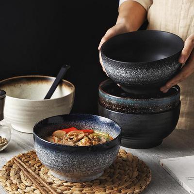 Ciotola Giapponese in Ceramica per Ramen - Grande Design a Cappello Conico, Perfetta per Noodles Istantanei, Zuppe e Stoviglie.