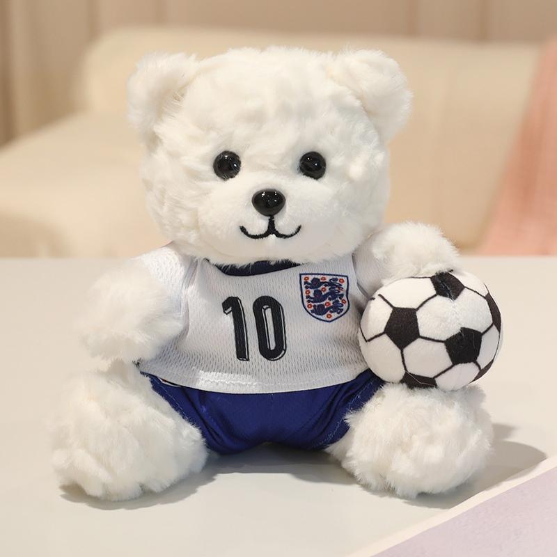20cm Roztomilý Fotbalový Medvěd Plyšová Hračka Různé Fotbalové Dresy Fotbalová Plyšová Panenka Sběratelský Předmět pro Fanoušky Dekorace do Pokojíčku Dárek k Narozeninám Děti Kluci