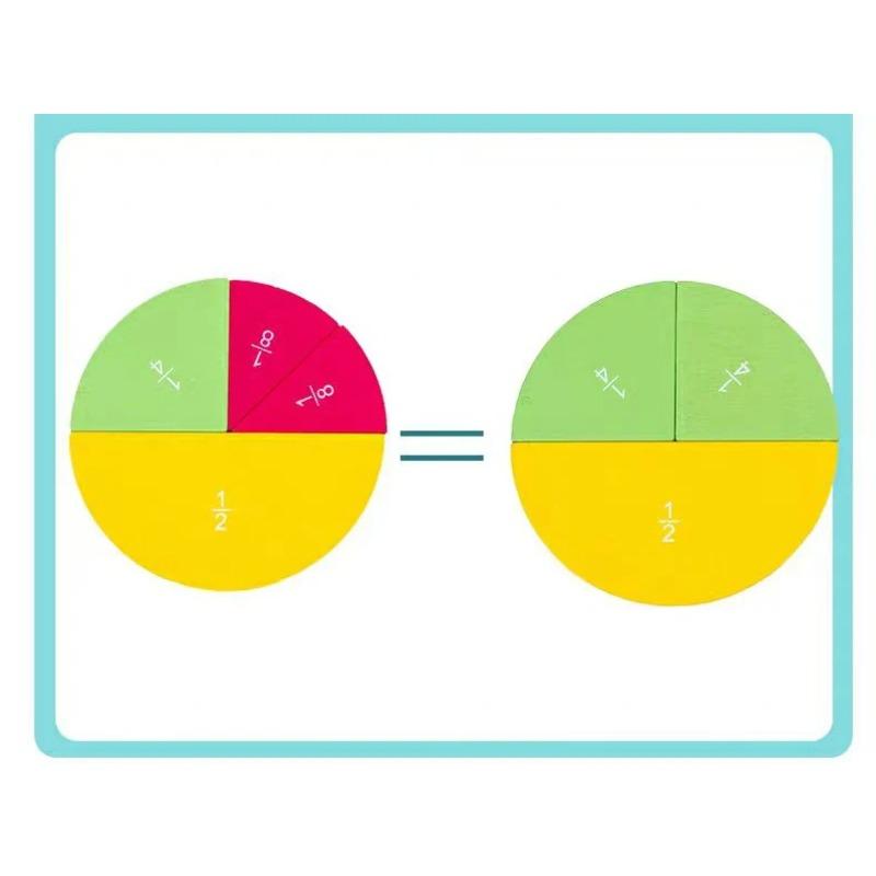 Brüche Mathe Lehrmittel Runde Form Instrument Kinder Montessori Frühe Bildung Mathe Entwicklungsspielzeug Geschenke