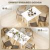 Extendable Dining Table, 120-160 x 70 cm, Adjustable Kitchen Table for 4-6 People, MDF, High-Gloss White