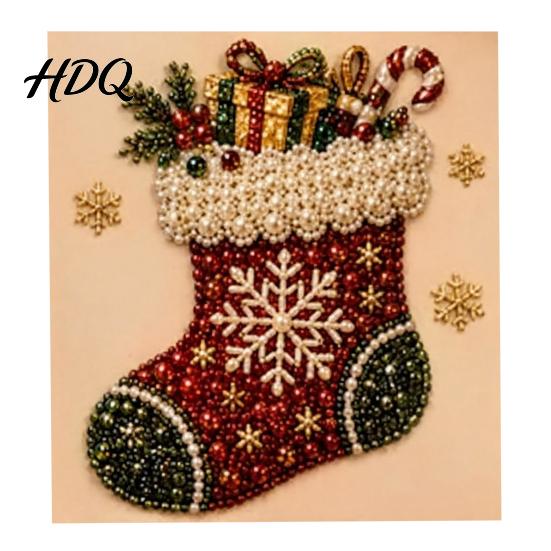 Kit Ornamento Casa Invernale Kit Pittura Perle Finte di Natale Arte 3D Fai da Te con Cornice Perline Artigianato per Adulti Principianti Decorazione Murale Festiva