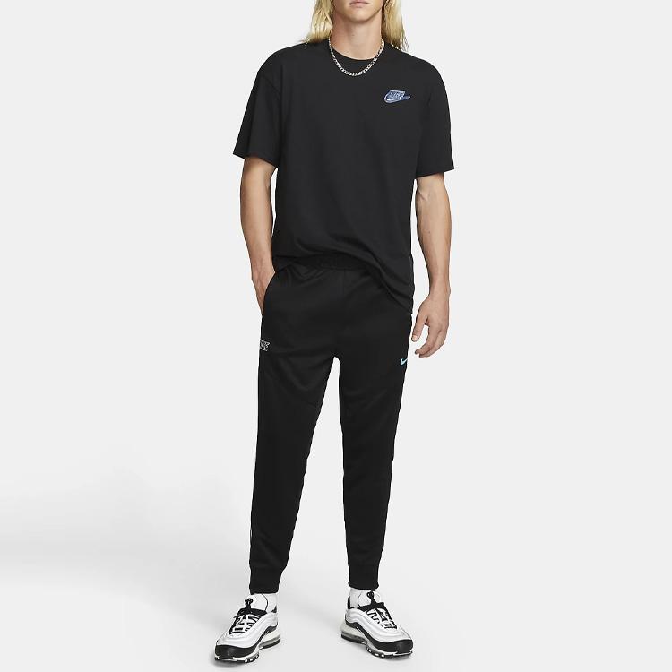 Nike Letter Logo Print Crew Neck Short Sleeve T-Shirt Men Tops Black DZ2836-010