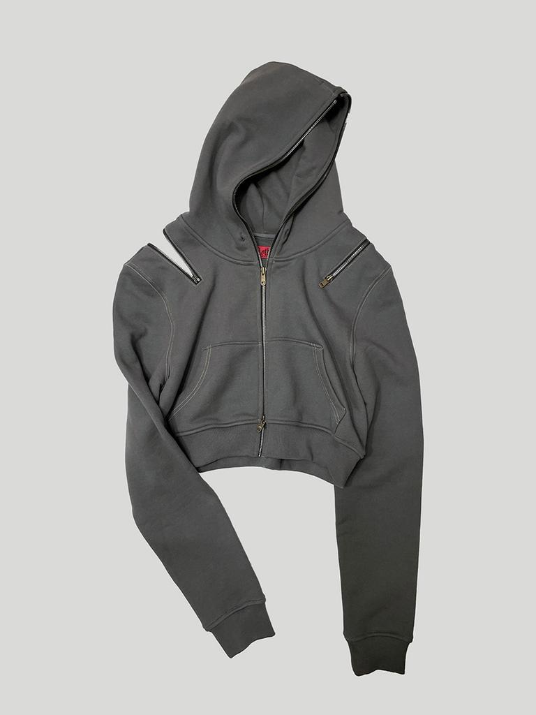 Stilllethardy Antique Zipper Crop Hoodie