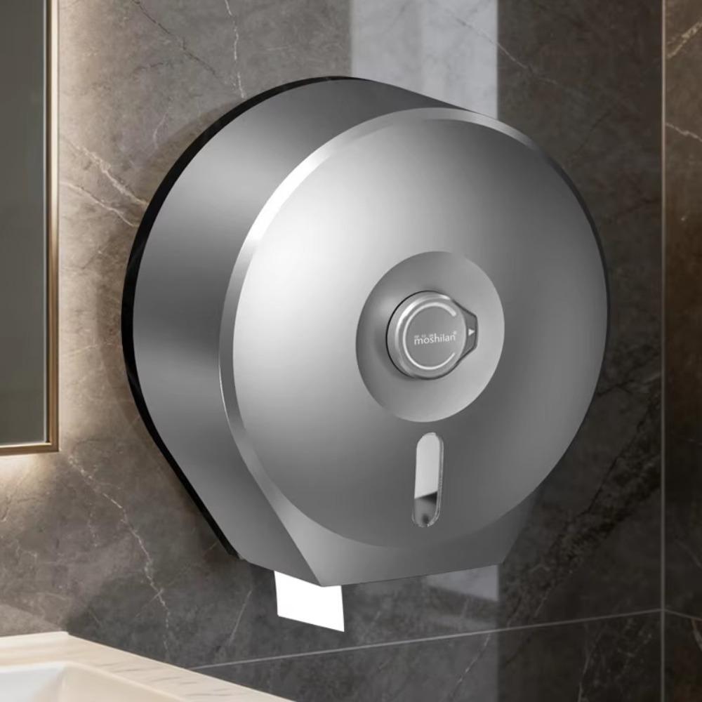 Wall Mounted Large Roll Paper Holder No Punching Toilet Paper Dispenser Hotel Room