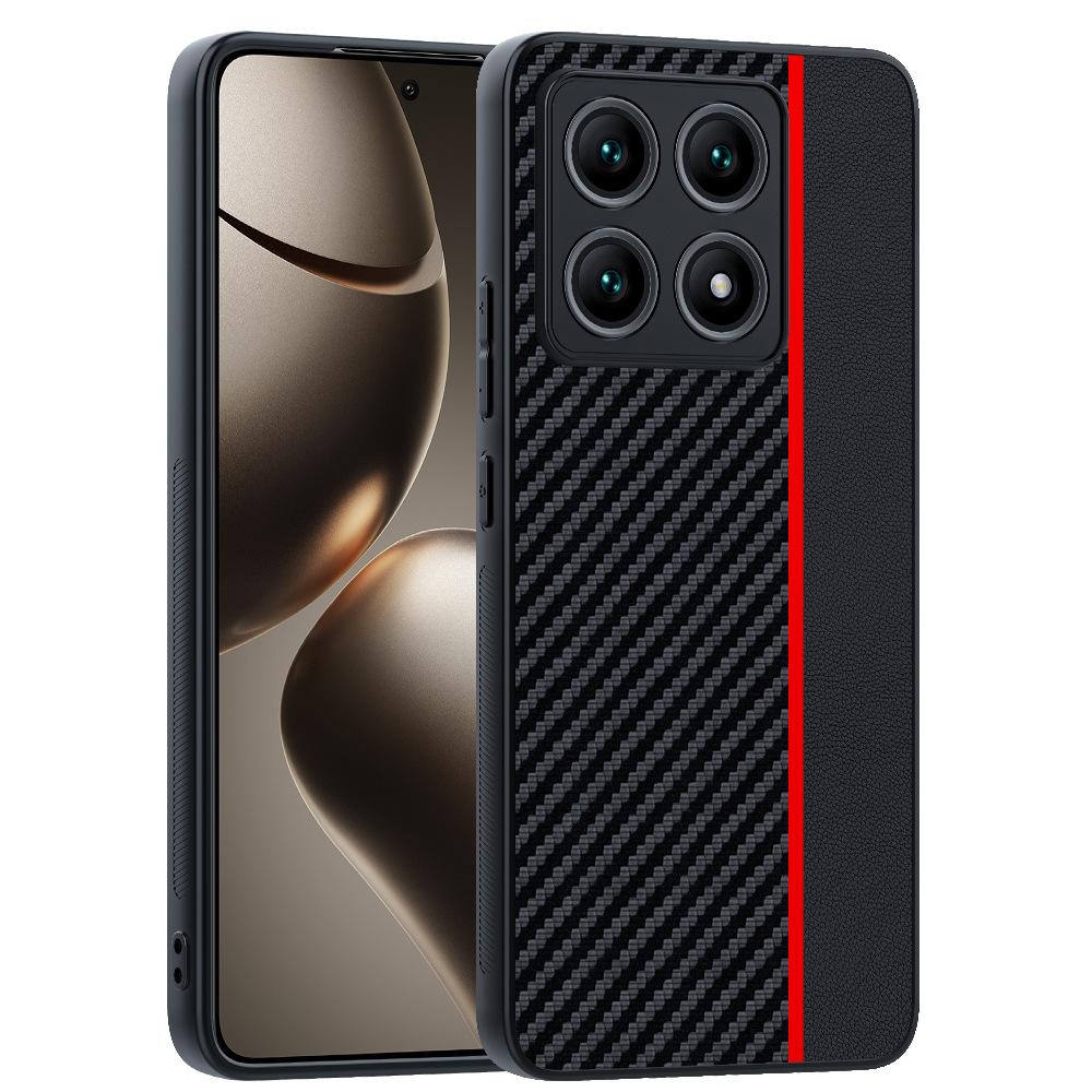 Applicable to Xiaomi 14T mobile phone case ultra-thin carbon fiber Kevlar pattern anti-drop ultra-thin 14TPro leather case protective case xiaomi 14t
