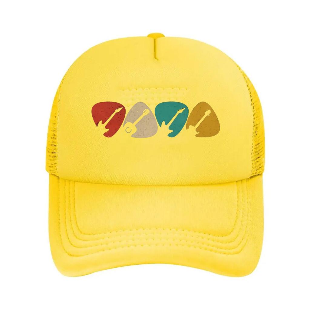 Guitar Pick Music Art Graphic Mesh Baseball Cap Casual Hat Outdoor For Womens Unisex FeUnisex