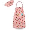 Kids Chef Hat and Apron, Adjustable Kids Aprons with Pocket Girls Boys Kitchen Toddler Aprons for Cooking Baking
