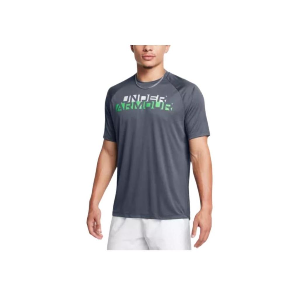 Under Armour Velocity Comfortable Round Neck Quick-Dry Short Sleeve T-Shirt Men Tops Storm-Gray 1387287-044