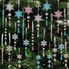 10Pcs Simulation Snowflake Ice Strip Pendants Decorative Xmas Tree Hanging Ornament  New Year