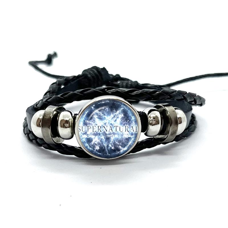 New Supernatural Sign Leather Bracelets Sam Dean Multilayer Braided Handmade Jewelry Gifts for Men Women