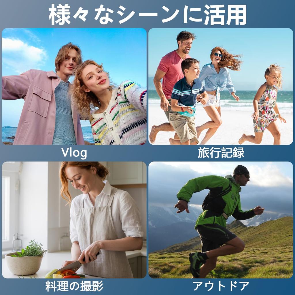 Action Miniature Vlog 4K Video Pocket Image Wide Wearable Body Battery Smartphone Touchscreen Rotating 32GB Card Loop Fast Motion Outdoor Video Life