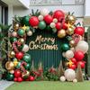 Christmas Balloon Wreath Set Wine Red, Dark Green, Pearl White Balloon Used for Christmas, New Year, Christmas Party Decoration