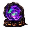 Unique Halloween Gift for Friends LED Lighted Faux Crystal Ball Decoration, Resin Witch/Skeleton/Cat/Ghost Figurine with Led Light