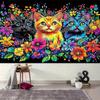 2D Colorful Kittens & Flowers Backdrop Cloth, Bright Art Photo Background