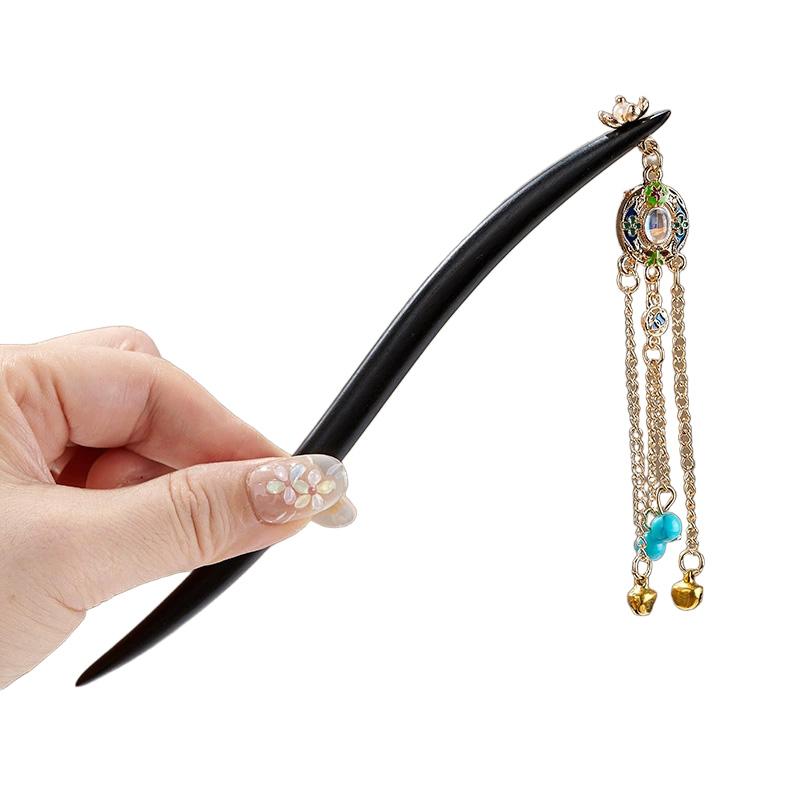1Pc Tassel Fresh Wood New Chinese Style Sandalwood Hairpin Ancient Headwear Tassel Hairpin