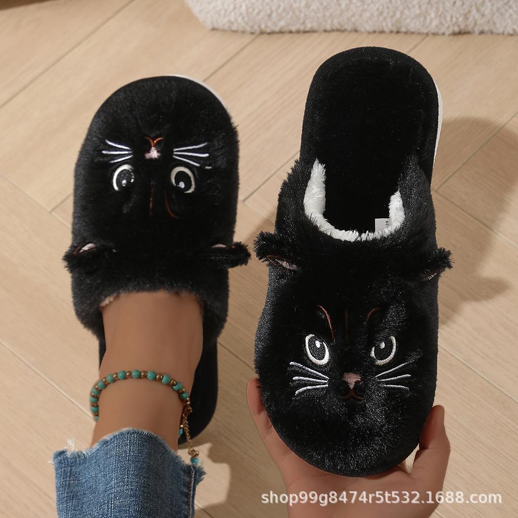2025 autumn and winter cotton slippers couple kitten cartoon cute slippers home warm slippers cartoon