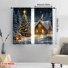 2pcs 2D Flat Printing Christmas Window Drapes Holiday Christmas House Versatile Durable Polyester Without Electricity Spring