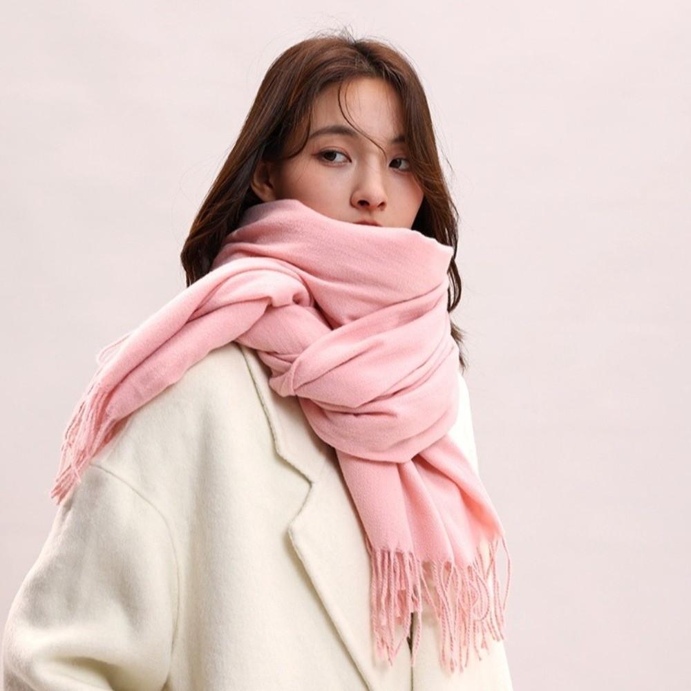 Thickened Imitation Cashmere Scarf Korean Style Women Shawl Simple Winter Neckerchief  Autumn