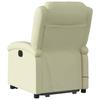 Massage Recliner with Rising Function Cream Genuine Leather