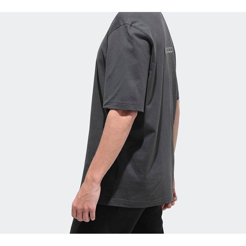 Adidas Originals Embroidered Logo Short Sleeve T-Shirt Men Tops Grey GL6147