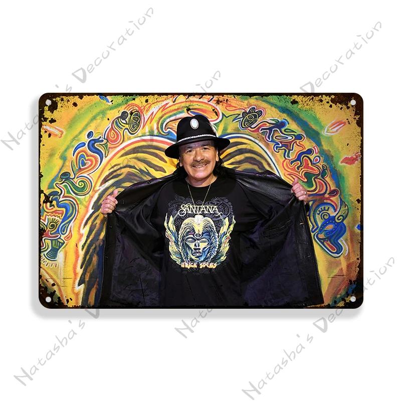 Santana Vintage Poster Music Metal Tin Sign Rock Band Metal Sign Decorative Sign Bar Pub Garage Metal Plate Retro Metal Plaque