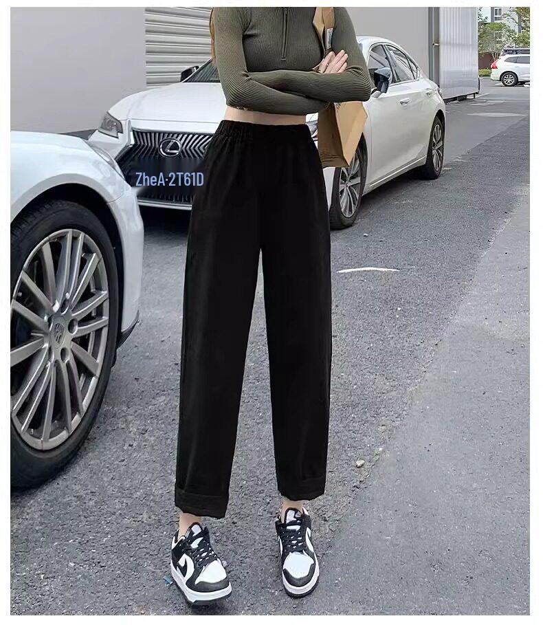

Plus Size High Waist Casual Harem Pants - Women s Summer Stylish Slimming Cargo Trousers 4XL (fits 190-220 jin) чёрный