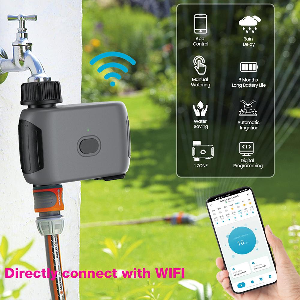 1-way Smart Wifi Water Timer Automatic Irrigation Watering Device Programmeable Timed Water Valve Flower Plants Sprinkler Timer
