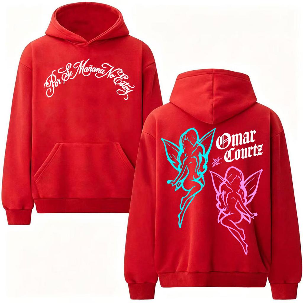 Omar Courtz Por Si Manana No Estoy Tour Print Hoodies Unisex Harajuku Hip Hop Street Sweatshirts Casual Long Sleeve Pullovers