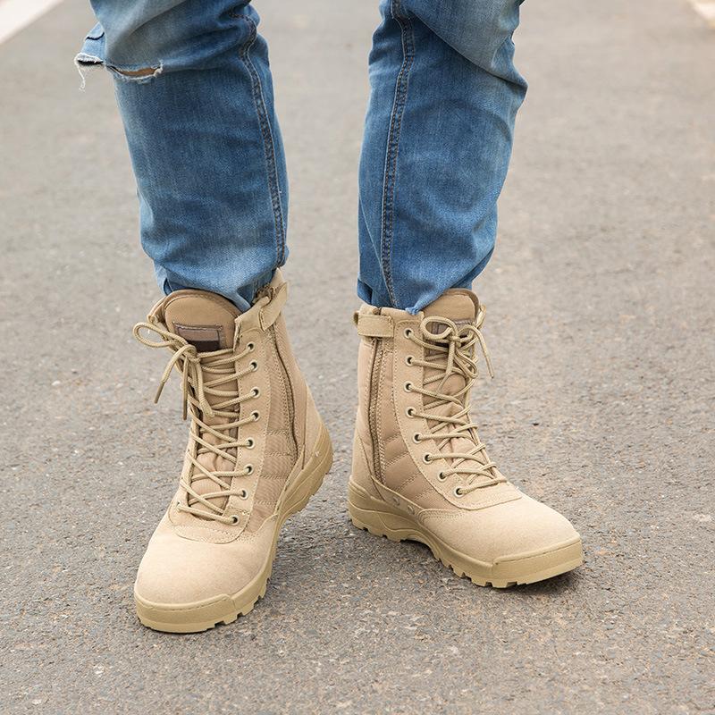 Autumn Early Winter Shoes Men Ankle Desert Boots Genuine Leather Fashion Brand Male Footwear Non-slip Black Plus Size 45 D232