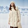 Qiushui Yiren Women's Hooded Mid-length Puffer Down Jacket