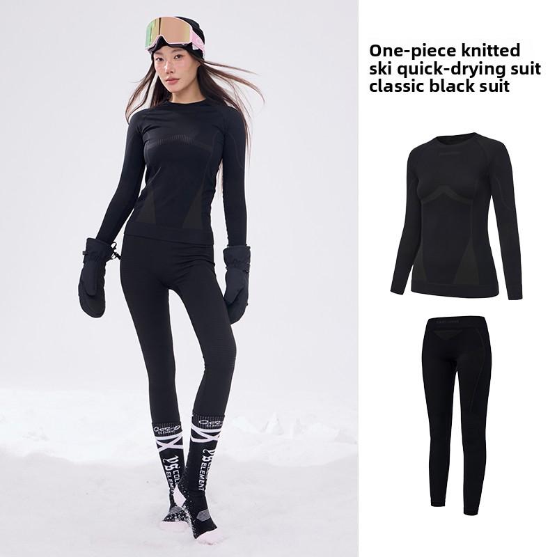 

Coldelement Women s Quick Dry Ski Shirt For Autumn Winter Sports Moisture Wicking Warmth Skiing Mountaineering Outdoor Clothing S чёрный
