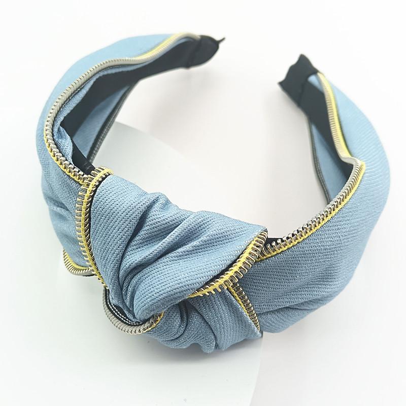 Fashion Women's Denim Headband with Center Knot Ladies Hair Styling Accessories