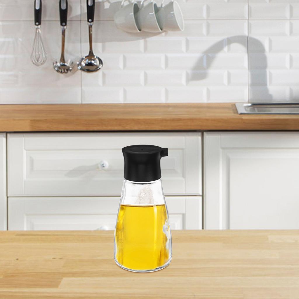 Glass Oil Pot Storage Bottle Black Kitchen Seasoning Bottle Easy Clean Sauce Container for Home Restaurant Oil Pot
