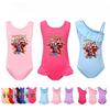 5182 Kids Girls Christmas New Year Rumi Mira Zoey Print Swimsuit Swimming One-piece Bodysuit Swimwear
