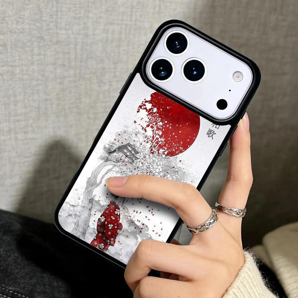 Capa Case for iPhone 17 Air 16 Pro Max 15 Plus 11 13 Mini 14 12 Back Phone Cover Japanese Geisha