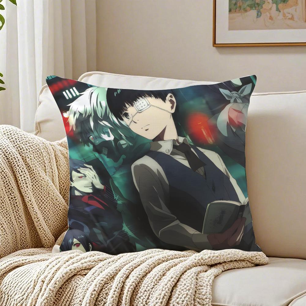 Anime Psychological TTokyo GGhoul Cushion Cover Pillowcase Antidustmite living Room Sofa Decor Cushion Room