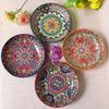 8inch Bohemian Ceramic Western Steak Plate Vintage Dinnerware Set Floral Design Home Restaurant Fruit Plate Bowl Dinner Plate