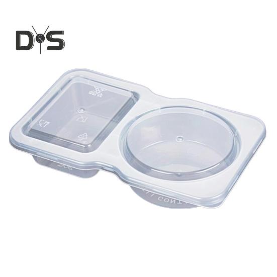 

Контейнер для приправ с двумя отделениями, одноразовая коробка для соуса с крышками, многоразовые контейнеры для приправ, закусок, соусов, еды на вынос, путешествий, кемпинга на открытом воздухе 40pcs