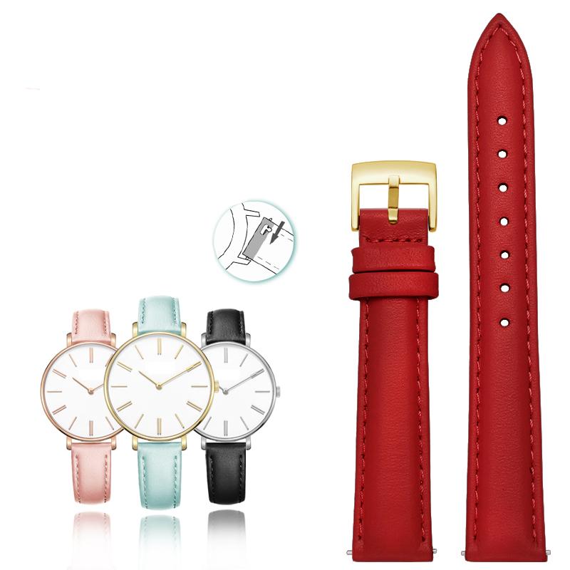 

Женский ремешок для часов из натуральной кожи Casio Fossil Rossini Folli Follie Однотонный браслет-цепочка для часов Розовый Голубой 12 мм 14 мм 16 мм 18 мм 20 мм 12mm