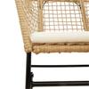 5 Piece Outdoor Dining Set with Cushions Brown Poly Rattan & Glass