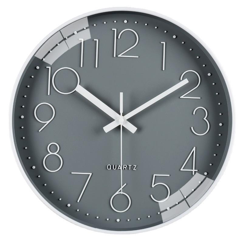 12-inch 30cm Simple Living Room Wall Clock Three-dimensional Digital Scale Mute Clock